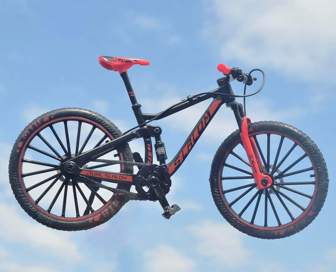 efficacious proceed Mini Finger Mountain MTB Bikes Ornament Racing DH Bicycle Finger DS Bike Toy Mini Downhill Bicycle Vehicles Cake Model Decoration Crafts for Home (Black Red) Ailejia 