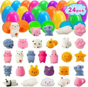Eggs with Mochi Squishy Toys Surprise Mini Kawaii Animal Squishies Stress Relief Toys for Easter Basket Stuffers Hunt Theme Party Favors Classroom Prize Supplies Babylonian raft innocence 24 Pack Fillers Easter 