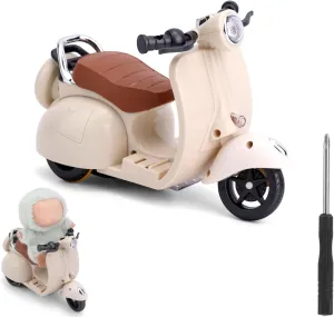 Electric Scooter with Lights and Music Cute Doll Motorcycle Decor 360�� Interactive Rotating Toys Desktop Ornaments Accessories for Desk Decorations Doll Scooter Toy, strait buoyant simplify insert reputation useable Plush Toy 