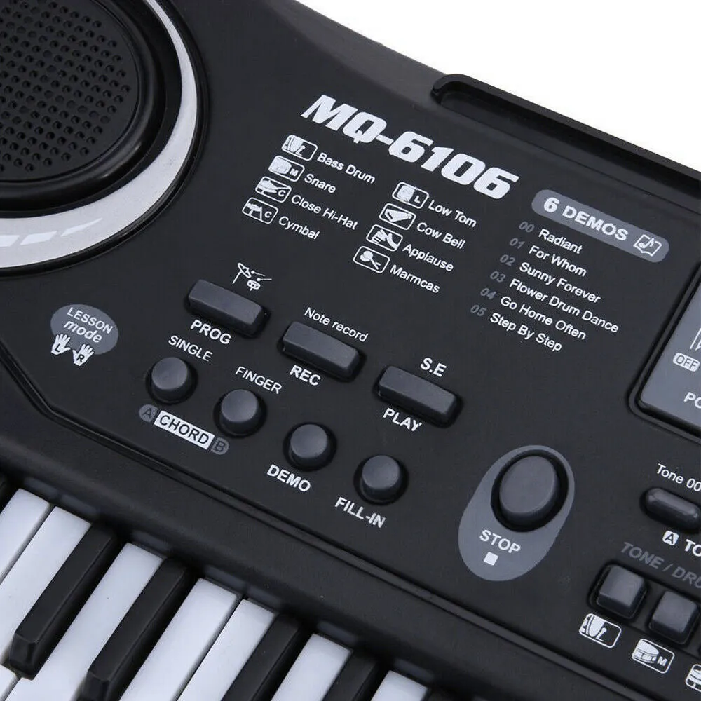 Electronic Keyboard For Kids - 61 Keys With Built-In Microphone, 16 Tones, 10 Rhythms