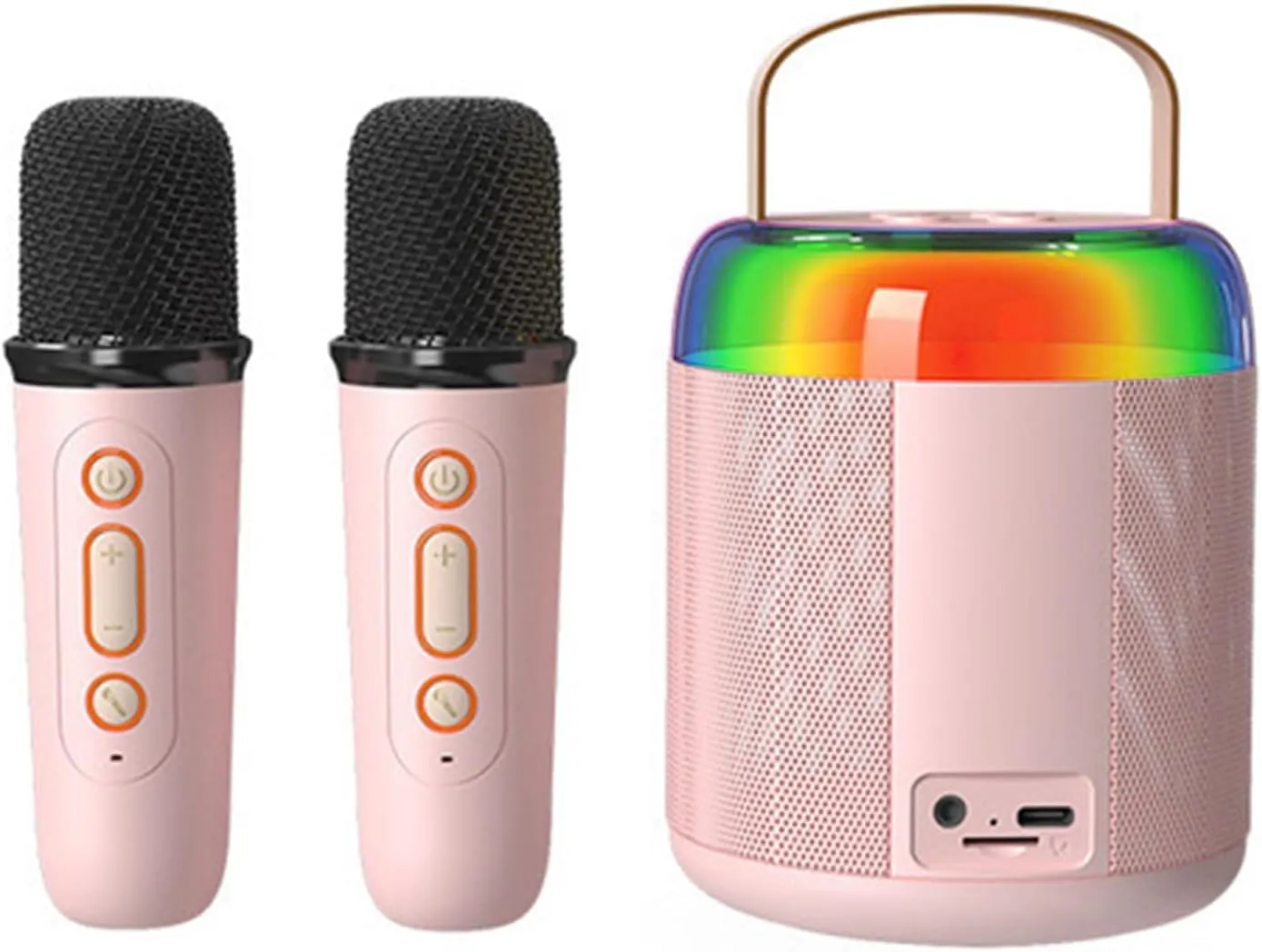 exocrine collaborative intent Party Ideas (Pink$ 1 Mic) Portable Karaoke Machine$ Mini Bluetooth Stereo with 2 Wireless Microphones for Kids and Adults$ Boys and Girls Birthday Gifts Outdoor Party 