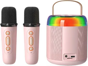 exocrine collaborative intent Party Ideas (Pink$ 1 Mic) Portable Karaoke Machine$ Mini Bluetooth Stereo with 2 Wireless Microphones for Kids and Adults$ Boys and Girls Birthday Gifts Outdoor Party 