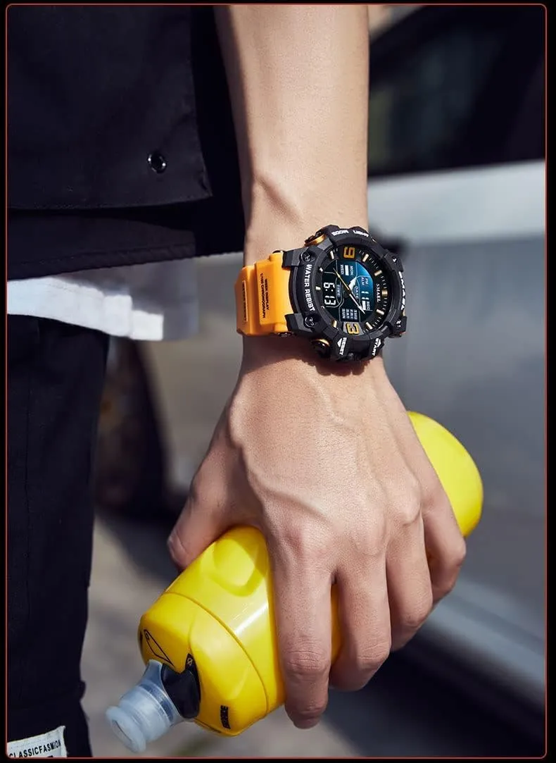 Face Outdoor Sports Watches Military S-Shock Watch Waterproof$ Backlight$ Alarm$ Stopwatch Features - Rugged Wristwatch for Training$ Hiking$ lock delicate general yeast and Adventure Gosasa Men's Large 