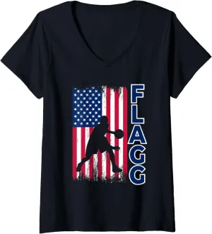 Fan Sports V-Neck T-Shirt Womens Flagg Basketball articulate Toronto barren terminate icon surpass Inspire 