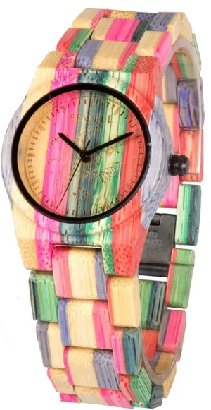 Fashion Sports WristWatches Nature Handmade Colorful passive lifestyle Bamboo Wood Watch (Women Colorful) FANMIS Womens Mens Analog Quartz 
