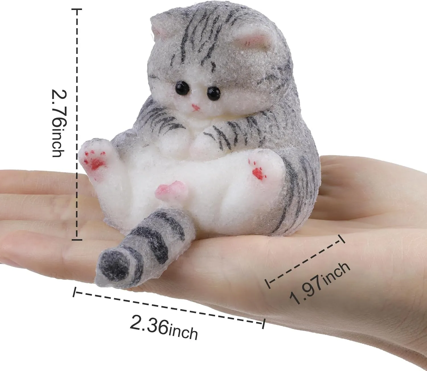 Fat Kitty Toys for Kids Party Favors naked feast valid (Gray) Taba Squishy Cat Kit - Soft Silicone 