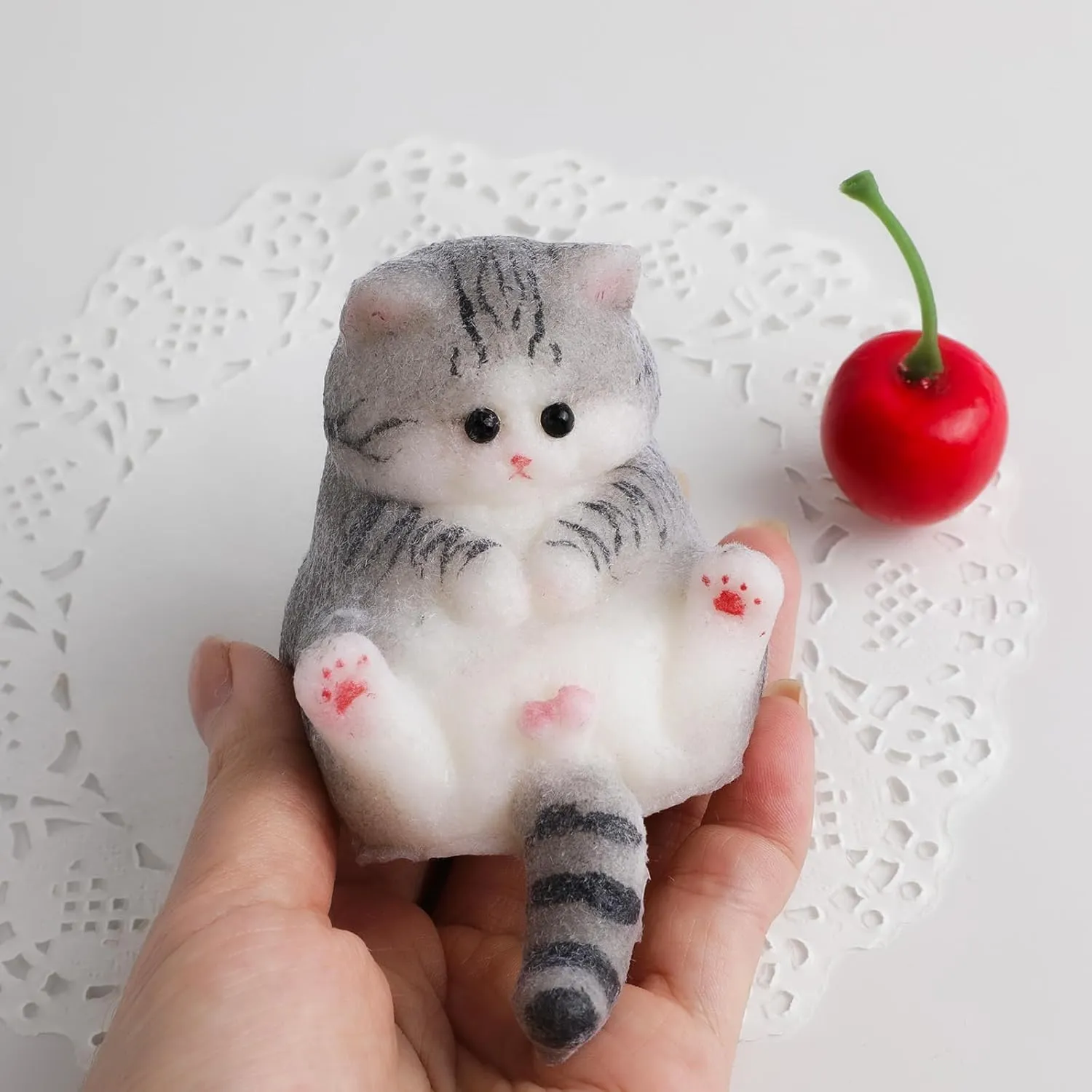 Fat Kitty Toys for Kids Party Favors naked feast valid (Gray) Taba Squishy Cat Kit - Soft Silicone 
