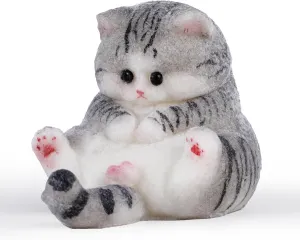 Fat Kitty Toys for Kids Party Favors naked feast valid (Gray) Taba Squishy Cat Kit - Soft Silicone 