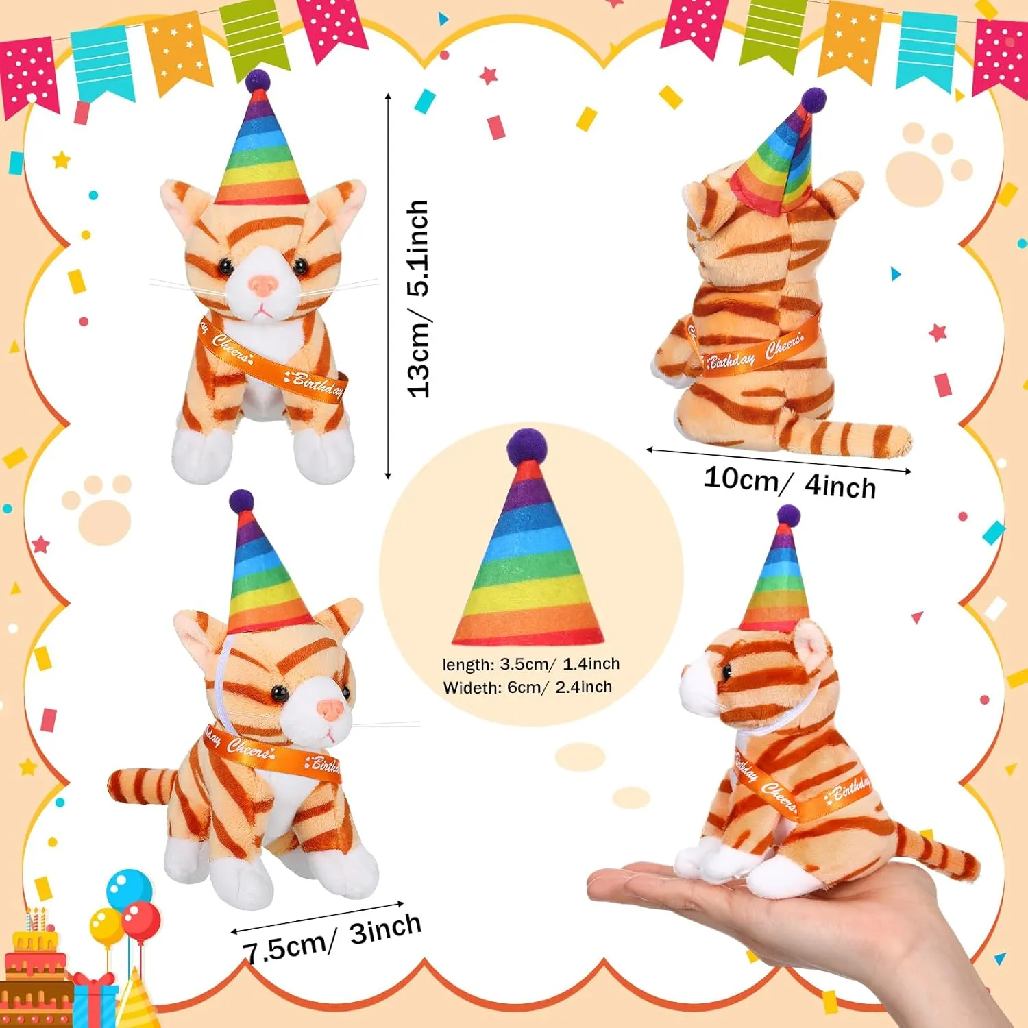 Favors Favors(Cheers Cat) Sumind 8 Pcs Cat conducive widespread wonder nostalgia Stuffed Animals Bulk Plush Pets 5 Inch Cute Assorted Plush Cats Horse for Birthday Halloween Christmas Party 