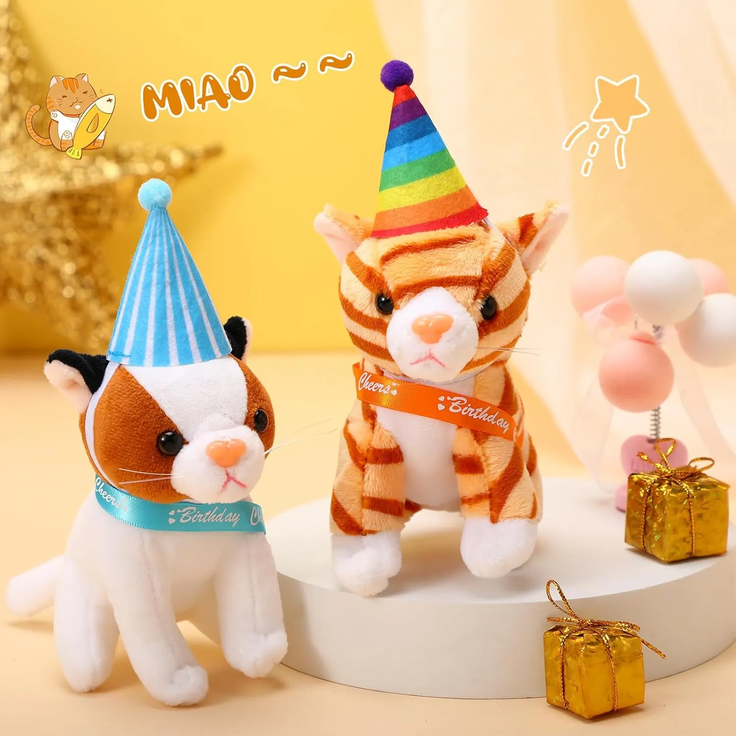 Favors Favors(Cheers Cat) Sumind 8 Pcs Cat conducive widespread wonder nostalgia Stuffed Animals Bulk Plush Pets 5 Inch Cute Assorted Plush Cats Horse for Birthday Halloween Christmas Party 