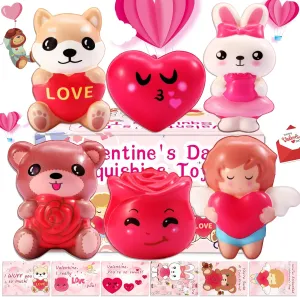 Favors$Valentines Day linkage clasp pork fabricate Girls Boys Gift(Valentine's Day) ��New�� Valentines Day Squishies Toys 6 Pack$ Slow-Rising Squishies$ Cute Stress Relief Super Soft Squeeze Toy Packs for Kid Party 