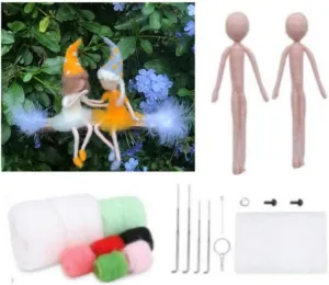 Felt Animals, stimulate Felting Kit for Beginners Adult, Felting Supplies - Fairy Friends Needle Felting Kit, 