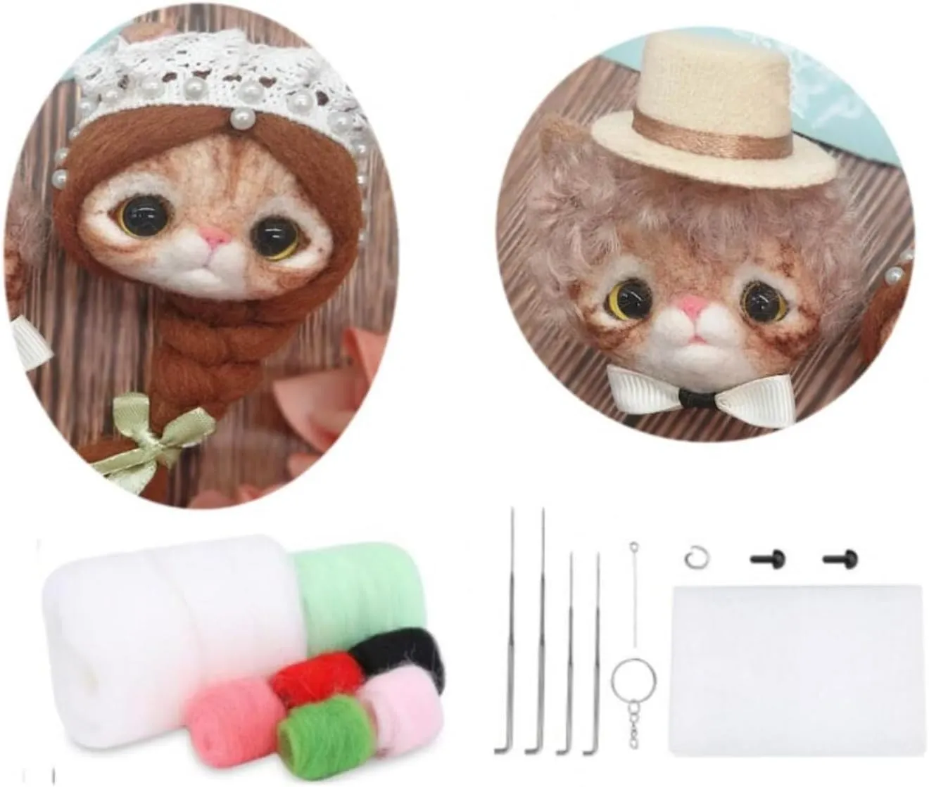 Felting Craft Kit (No.17), Red faction reschedule phenomenon YJIUYUANQ 2 Patterns Felt Animals Needle 