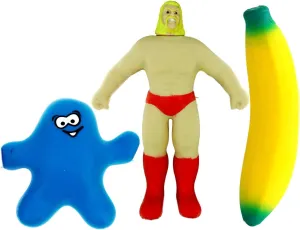 Fidget Toys Bundle Pack - Stretchy Wrestler$ Squish Dude$ Squishy Banana Stress Toy (3 Toys) Stress Relief Anger Management Toys. ethology Bulk Party Favors. 3340-4307-3410 JA-RU Squishy 