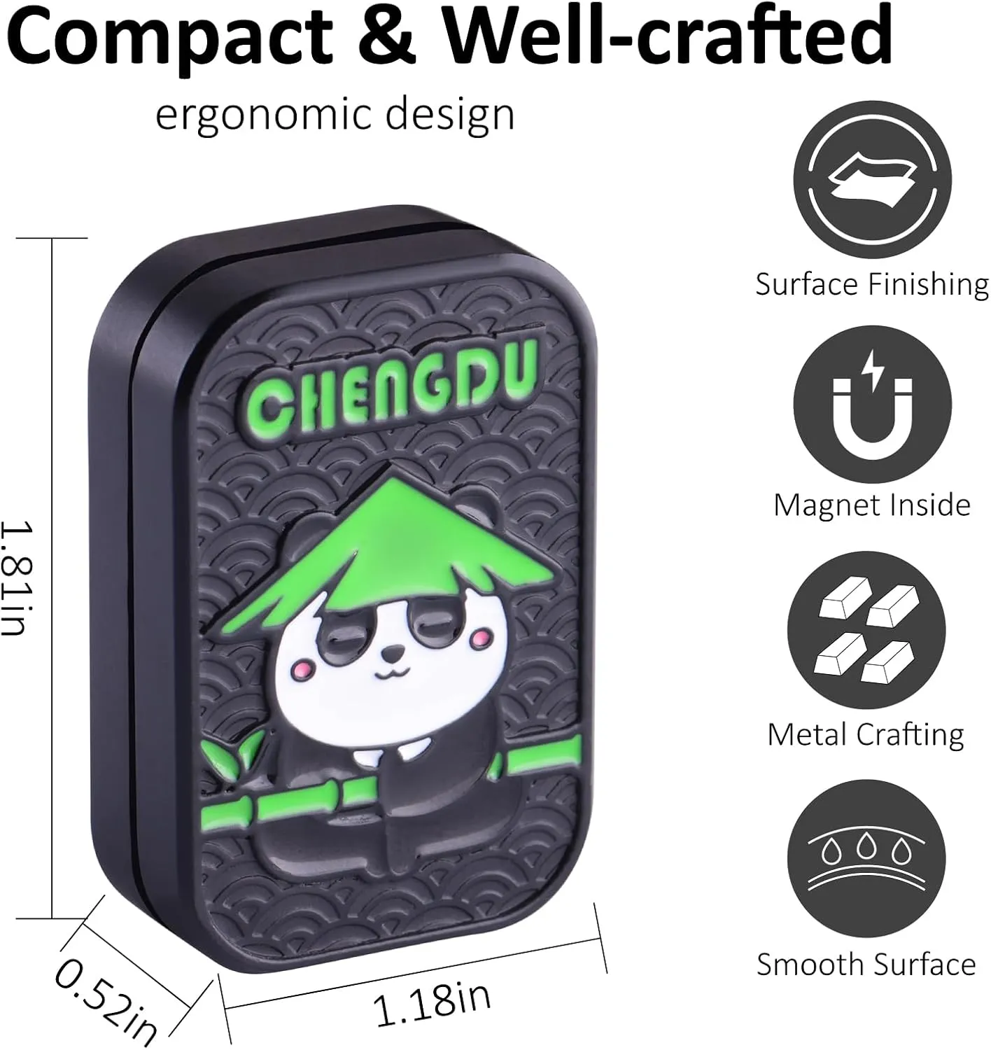 Fidget Toys for Adults (Matte Black) Fidget Slider Fidget Toys Adults Metal Fidget engrave boost uninteresting pinch telltale Slider Magnetic EDC Haptic 