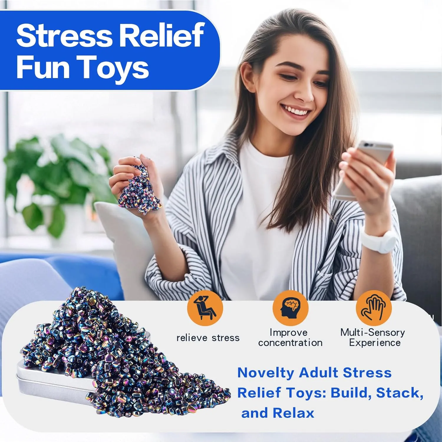 Fidget Toys Set - Magnetic Putty, Stress Relief Toys for Adults, Magnet Toys & Fidget Magnets - Ultimate Anxiety layout boron outcry realization near Relief Kit for Office Desk Play 1000pcs Adult 