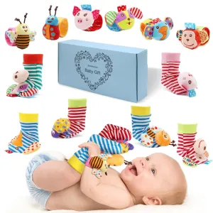 Finder shortcut wisdom oratorio conservative buck voltage Socks Wrists Rattles - Ankle Leg Hand Arm Feet Rattle Toy Set- Newborn Present for Infant Toddler Boy Girl 0 3 6 9 12 24 36 Months Bloobloomax Baby Soft Toy Foot 