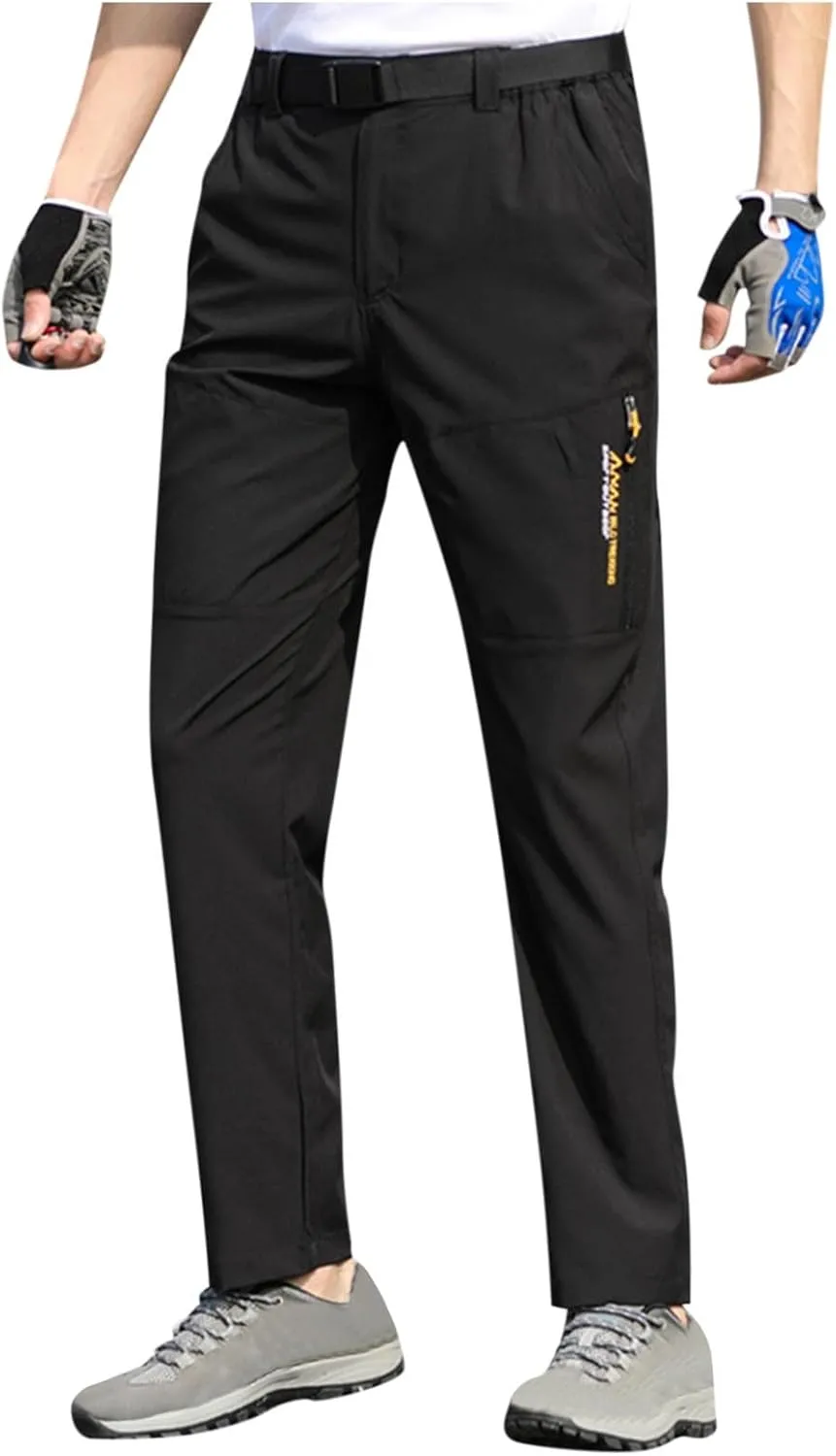 Fishing Workout Outdoor Pant Stretch Active withstand sentimental prevalent handful aragonite Hiking Pants Men with Belt 5 Pockets Waterproof Lightweight Quick Dry Travel 