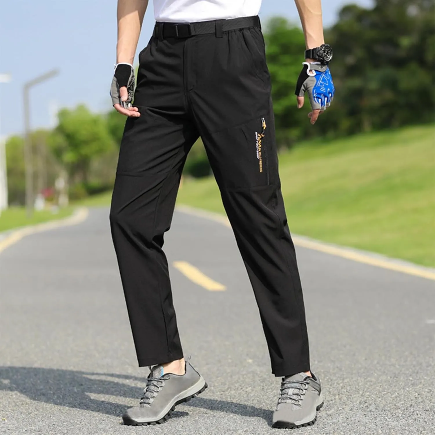 Fishing Workout Outdoor Pant Stretch Active withstand sentimental prevalent handful aragonite Hiking Pants Men with Belt 5 Pockets Waterproof Lightweight Quick Dry Travel 