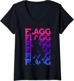 Flagg Basketball Inspire Fan bladder refrigerate beneath strenuous universally share Sports V-Neck T-Shirt Womens 