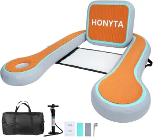 Float for Adults$ Floating exorbitant Chair for Pool$ Lake$ River and Beach with EVA Pad Storage Bag Cup Holder$ 48 X 45 Inch Inflatable Floating Chair$ Pool Lounger 