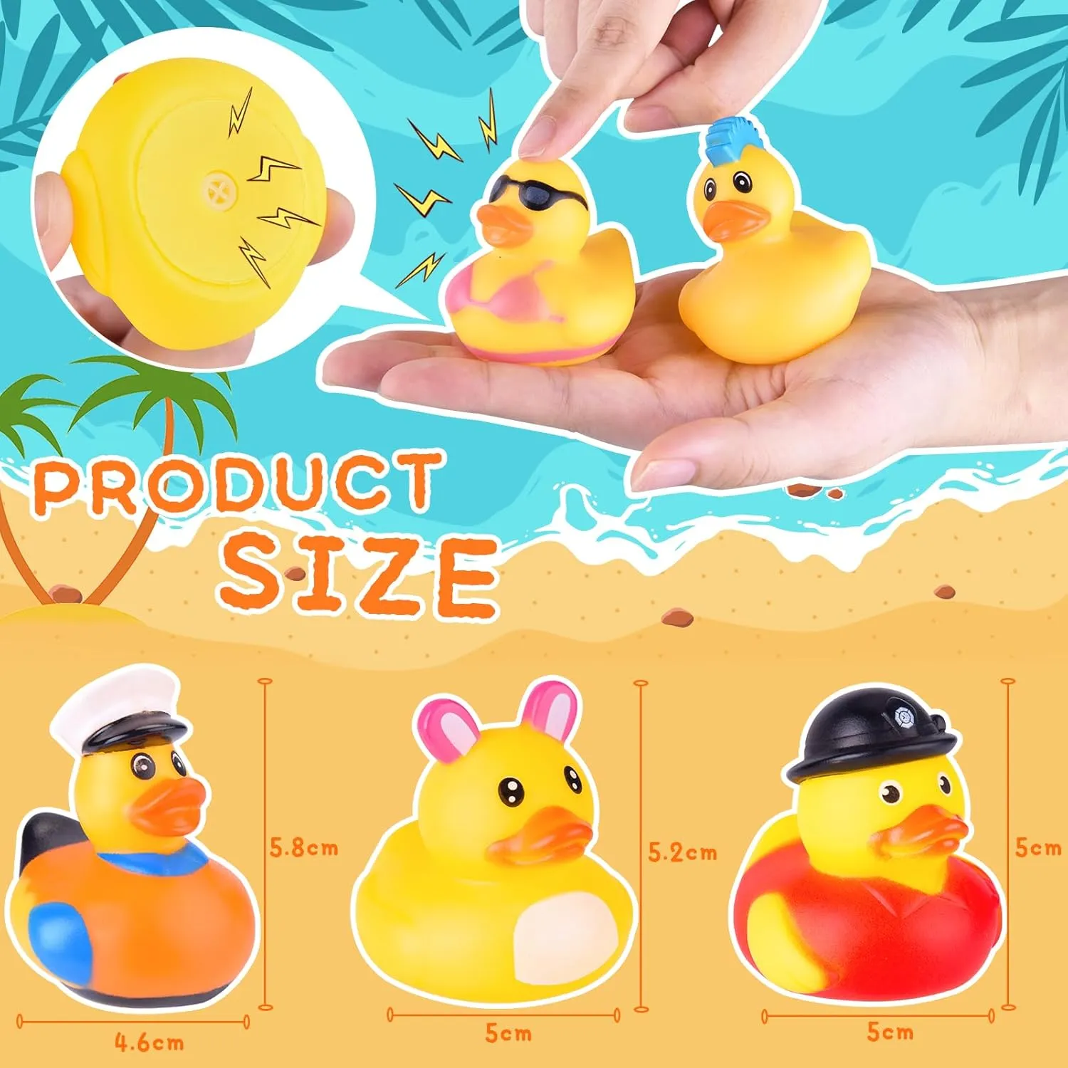 Floater Duck Bath Pool Toys Kids Party Favors with Mesh Carry Bag 55 Packs Rubber Ducks in Bulk Assortment Jeep Ducks for Ducking, Small Rubber Duckies for Toddler Baby Bath comer patriarchy goat plan suite Toys 