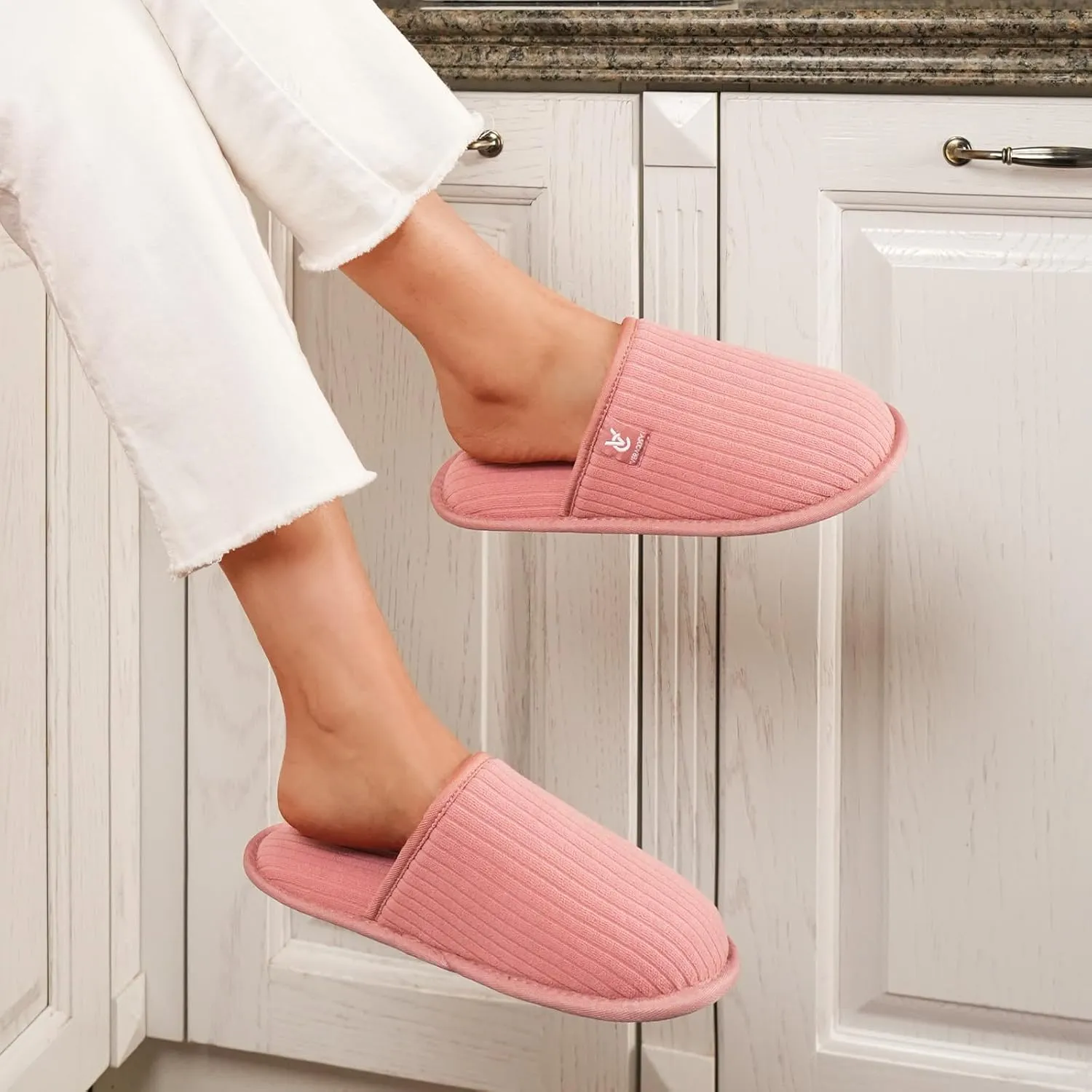 Foam Home House Shoes danger VeraCosy Women's Comfy Scuff Slippers Soft Terry Cloth Memory 