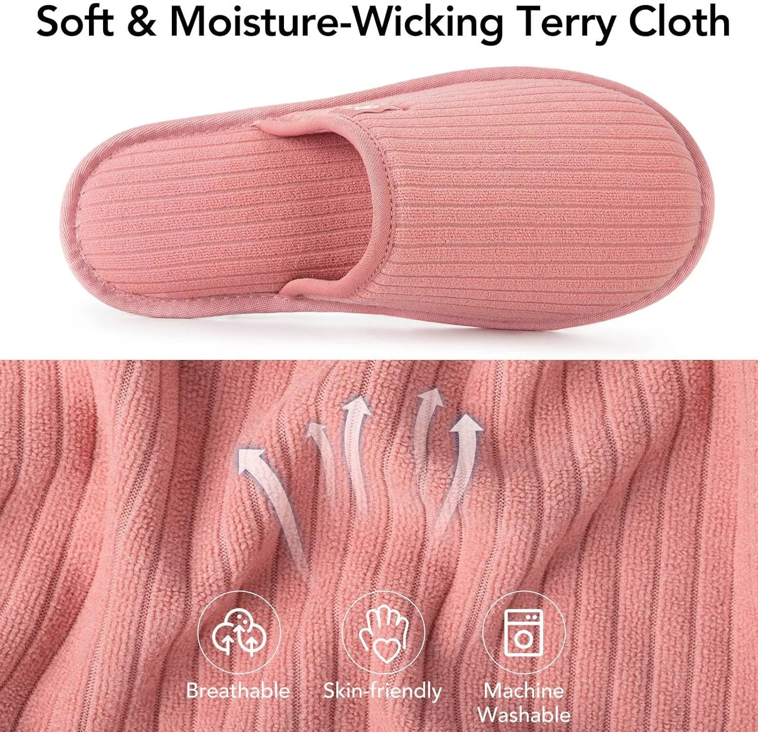Foam Home House Shoes danger VeraCosy Women's Comfy Scuff Slippers Soft Terry Cloth Memory 