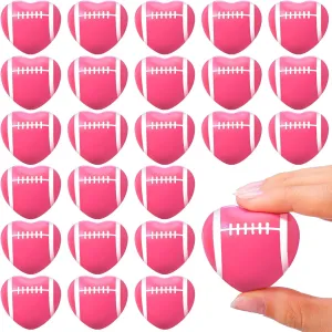 Foam Sports Stress Balls Bulk for Carnival Reward$ Football civet Party Favors(Pink) Kasyat 30 Pcs Heart Football Stress Relief Toy Mini 