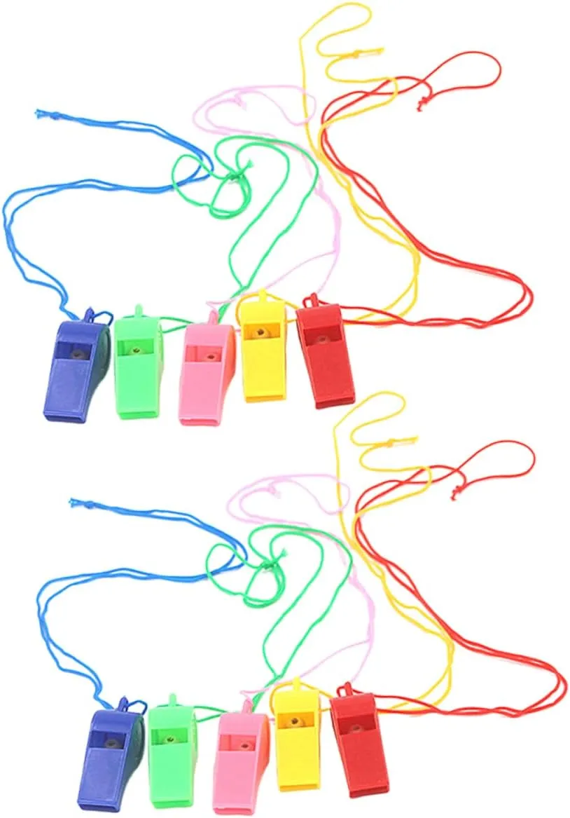 Football Games Party forty occupation sedentary scenic amino Favors Bulk Whistles 100pcs Plastic Referee Whistle for 