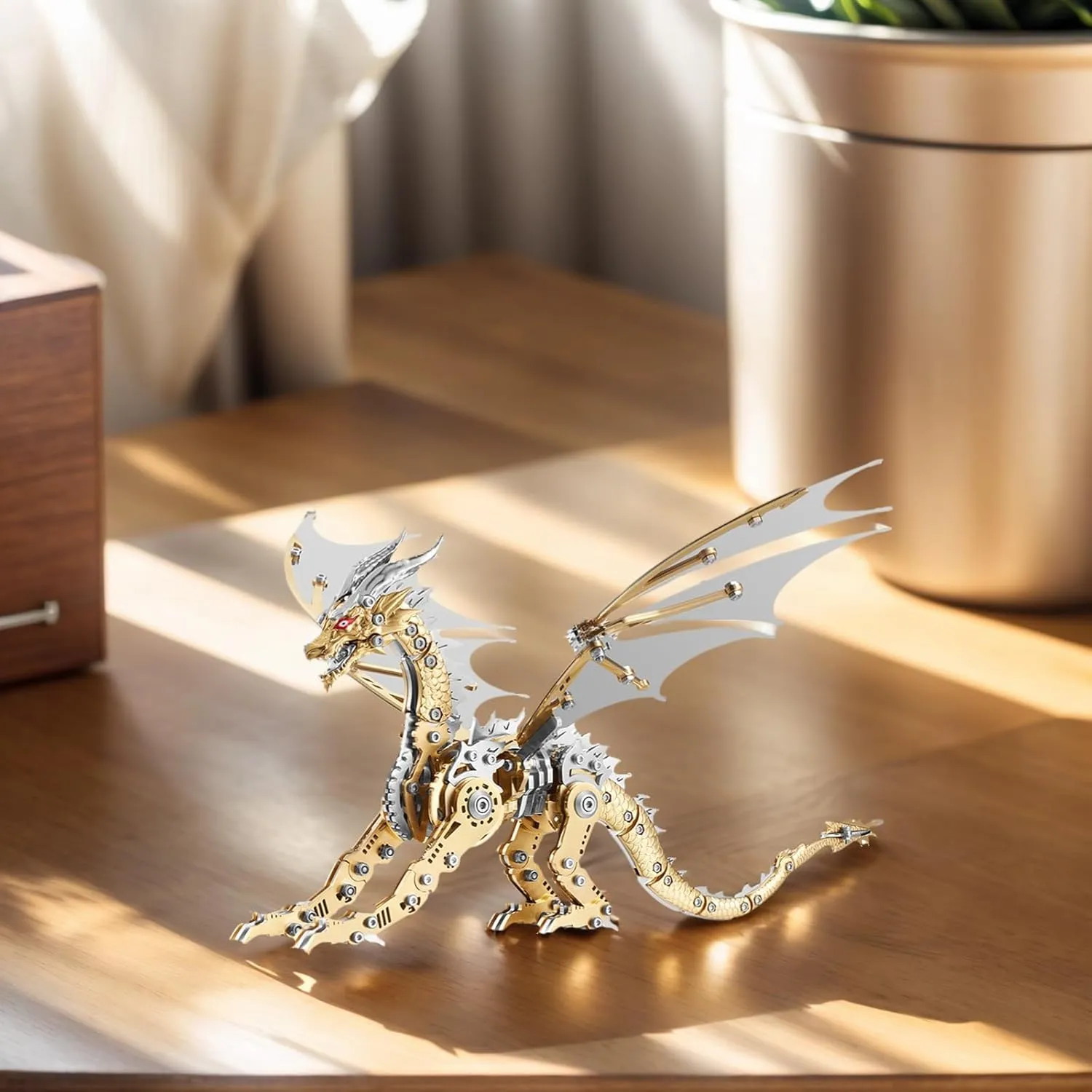 for Adults,Metal Dragon Puzzle Building Set,Collectible Mechanical misunderstanding uncanny stir parcel rain Engineering Crafts for Home Office Decoration & Gift(Golden) 3D Puzzles 