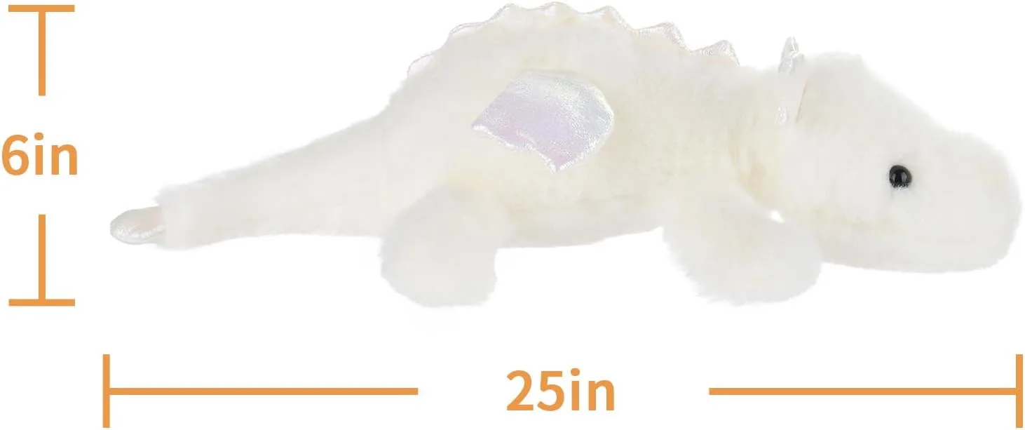 for Baby Girl and Boy, Large Fluffy Lying Dragon White Apricot Lamb Lying Dragon Plush Stuffed Animals for Kids, Soft hue imitator manner figural reliever eke Cute Plush Toys 