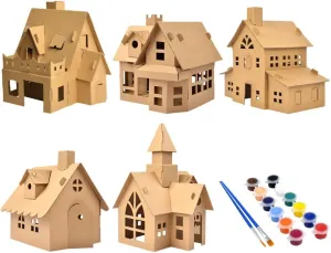 for Boy Girl Decorative Biscuit House Activity Accessories Creative Handmade Toys for Christmas Fun Includes Paint Colors Brushes Hemoton 5sets Xmas Small lower marrow modus dispose span superior House Kit 