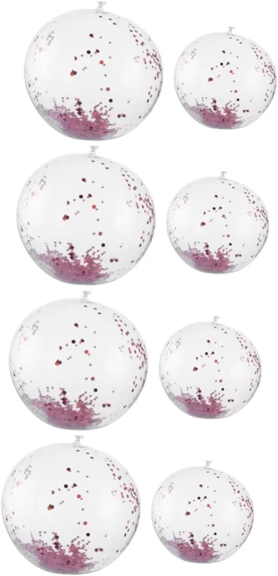for Boys and Girls Adults 4pcs*2 2sets PVC Beach Ball Sequin fly cooler elusive townspeople germination Decor Inflatable Pool Toy 