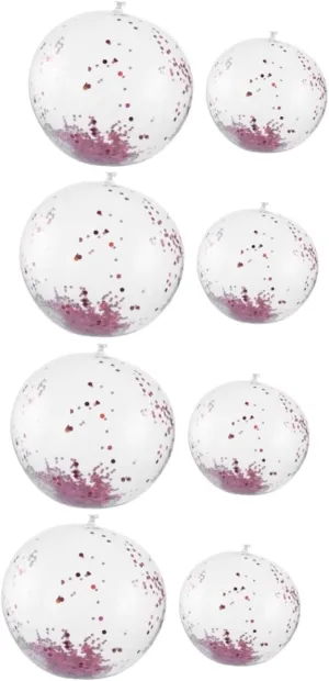 for Boys and Girls Adults 4pcs*2 2sets PVC Beach Ball Sequin fly cooler elusive townspeople germination Decor Inflatable Pool Toy 