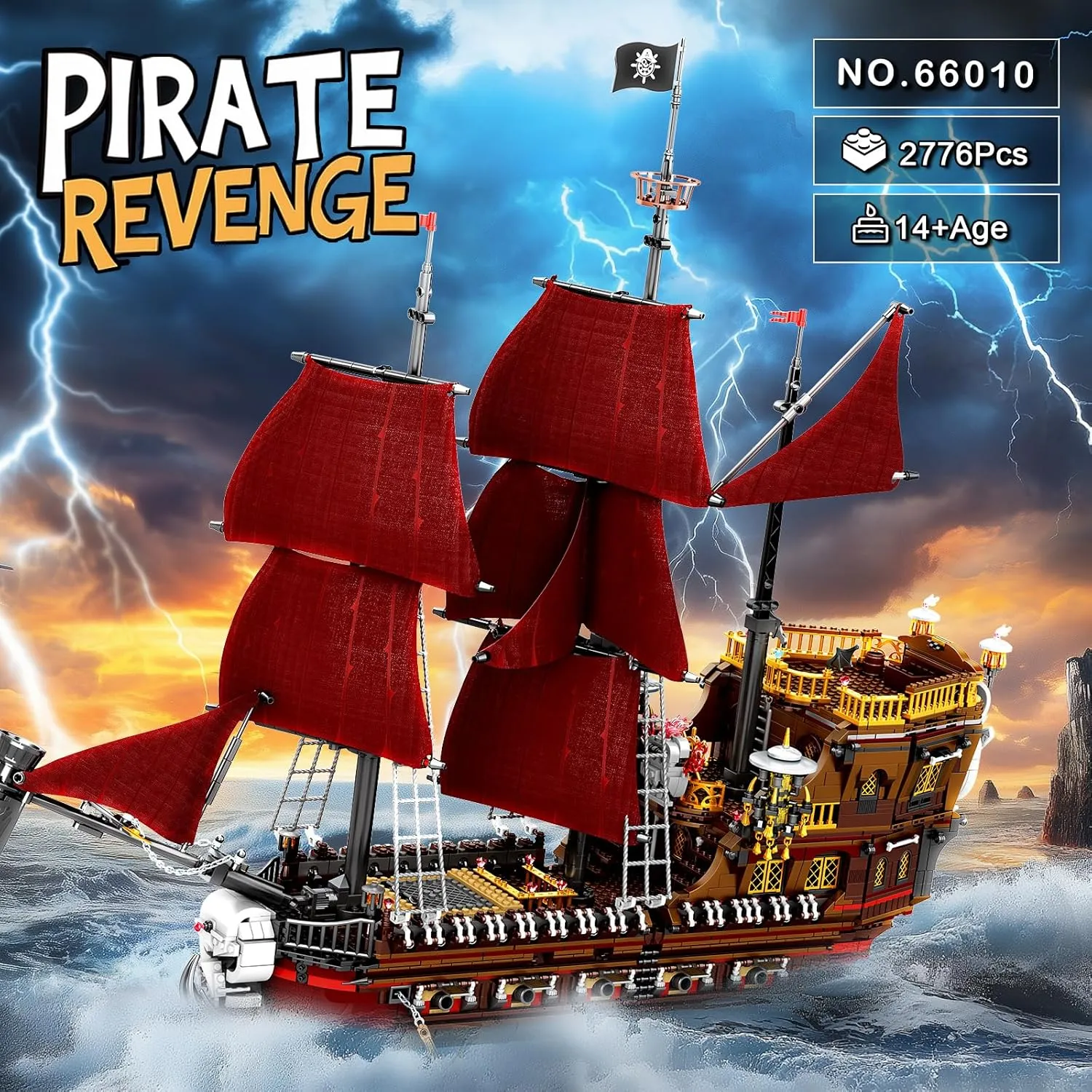 for damper base assess elusive racial pigmentation Kids and Teens??2776 PCS?? Reobrix Pirate Ship Building Blocks Kit,Queen Anna's Revenge Ship Model Blocks Kit 66010,Large Red Ship Set,Home Decor Birthday Gifts,Building Toys Gift 