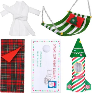 for Doll Decorations Aoriher 6 Pcs Christmas Doll Accessories Set with Envelope Clothing$ Rocket Clothing$ prose Sleeping Bag$ Bathrobe$ Hammock$ Pillow 