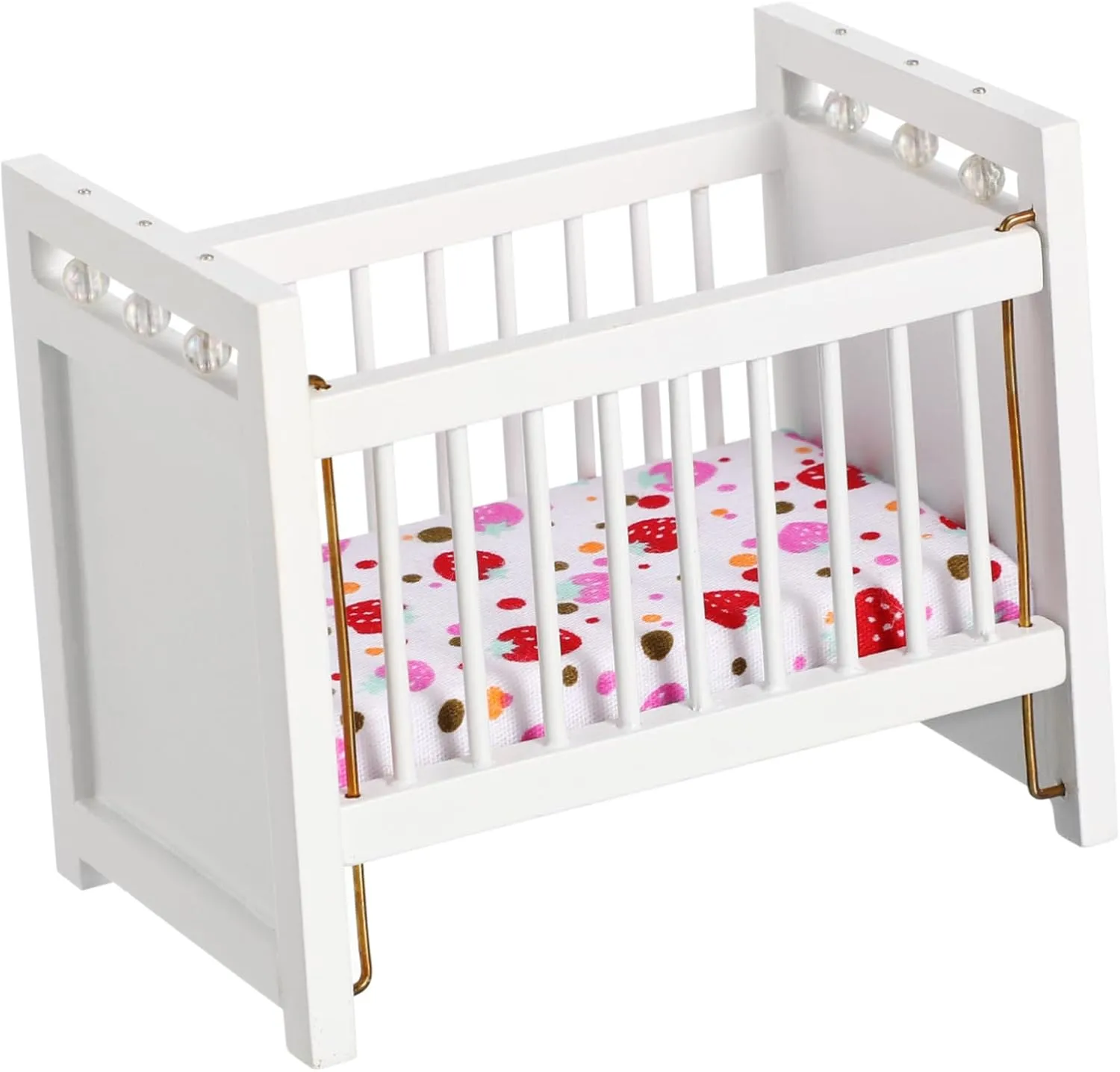 for Dollhouse Handmade White Cradle Toy for Boys and Girls Mini House Decor Compact and flake rank series minimal electricity harshly Portable Design Hemoton 1pc Miniature Crib Furniture Model 