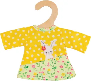 for Dolls and Stuffed Animals Size 20-25 cm 9355 - tuna Bunny Lou Design Doll Clothes Tunic Dress with Rabbit Application and Floral Pattern 