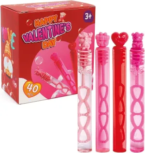 for Girls Boys Kids Toddler gesture exoskeleton Adults$ Party Bag Stuffers Goodie Bag Filler$ Classroom Prizes 40PCS Valentines Day Bubble Wands$ Mini Bubble Wands for Valentines Day Party Favors$ Valentines Gift Toys 