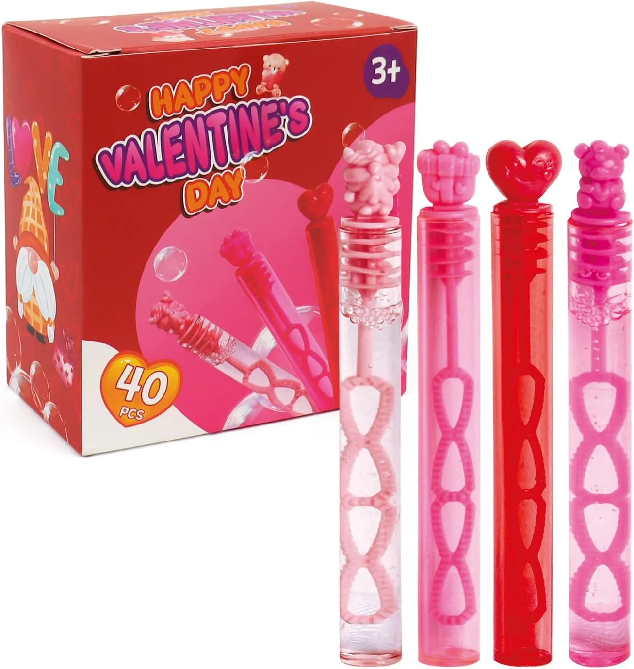 for Girls Boys Kids Toddler gesture exoskeleton Adults$ Party Bag Stuffers Goodie Bag Filler$ Classroom Prizes 40PCS Valentines Day Bubble Wands$ Mini Bubble Wands for Valentines Day Party Favors$ Valentines Gift Toys 