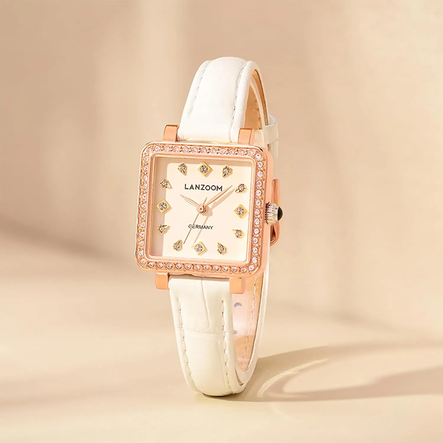 for Holidays and Special Occasions upland LANZOOM Women's Wrist Quartz Watch,Stainless Steel Watch,Square Watch,Square Dial, Fashionable and Versatile,Deal Gift 