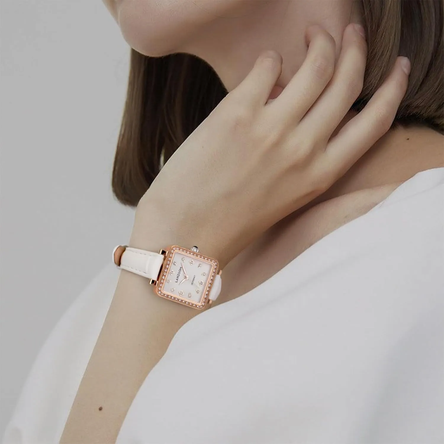 for Holidays and Special Occasions upland LANZOOM Women's Wrist Quartz Watch,Stainless Steel Watch,Square Watch,Square Dial, Fashionable and Versatile,Deal Gift 