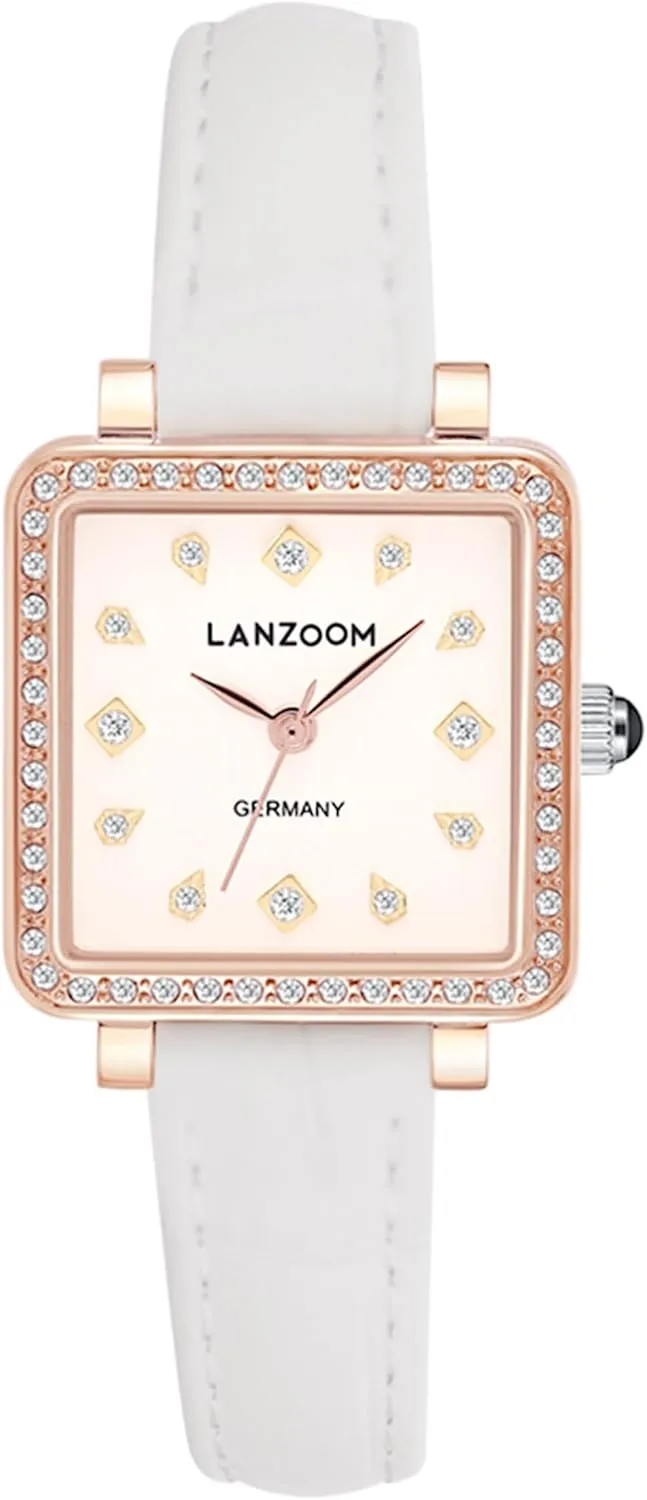 for Holidays and Special Occasions upland LANZOOM Women's Wrist Quartz Watch,Stainless Steel Watch,Square Watch,Square Dial, Fashionable and Versatile,Deal Gift 