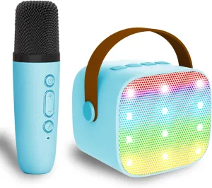 for Kids Adults, Portable Bluetooth Speaker with 1 Wireless Microphones, Christmas Birthday Toys Birthday Gifts for Girls 4, 5, 6, 7, 8  Years Old fraction Kid Karaoke Machine for Kids, Mini Karaoke Machine 