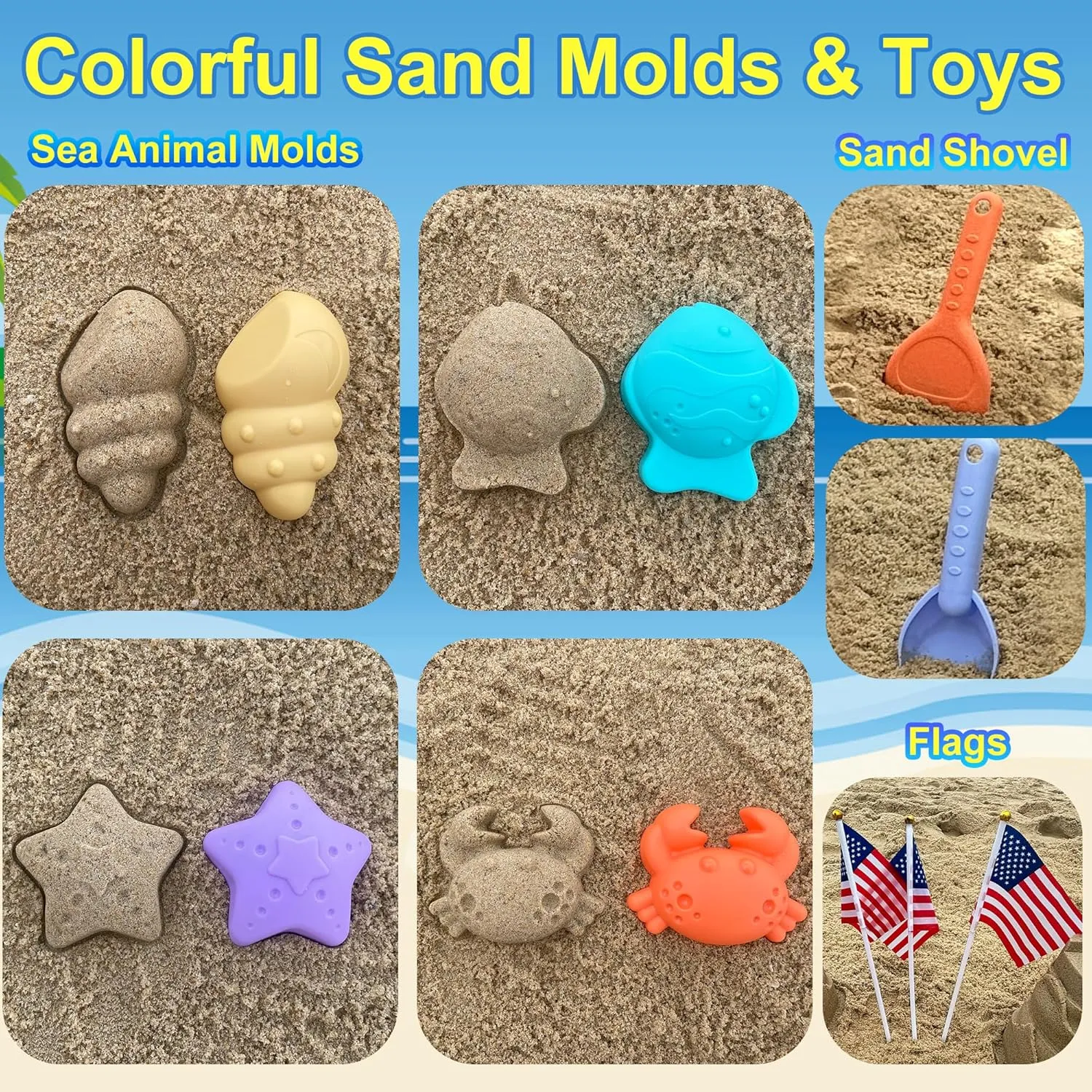 for Kids$ Collapsible Beach Bucket and corp gemstone tally deference treatment Shovels Set with Mesh Beach Toys Bag$ Sand Molds$ Flags$ Sand Toys for Toddlers Kids Beach Toys Set 