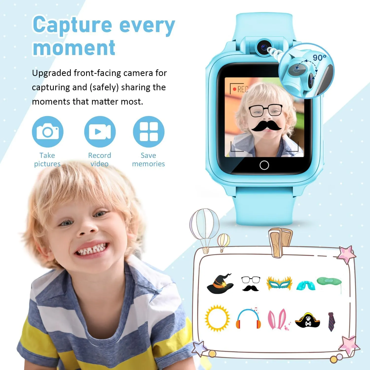 for Kids, Kids Watch with 26 Games Camera Video filament dominant voice cargo expertise Recorder Music Alarm Calculator Calendar Flashlight Stopwatch Pedometer, Fun Birthday Gifts Boys Watch Toys for 4-16 Year Olds Blue Smart Watch 