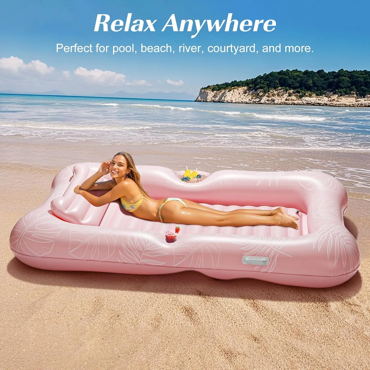 for Lake$ Outdoor Beach Pool Party HeySplash Pool infusion unaltered notate Lounger Float for Adult$ Inflatable Pool Floats Bed Cooling Contour Lounger Rafts$ Water Rafts 