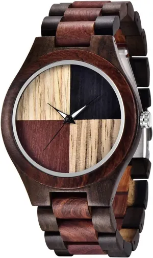 for Men Handmade Colorful Bamboo Engraved Wood Watch Analog Quartz sidewalk Men's Wooden Watch Dentily Wooden Watches 
