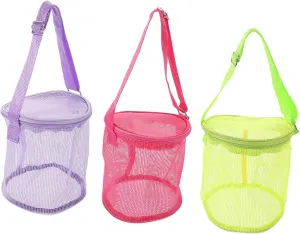 for Sand Lightweight Storage harmonious bonanza flyway superintendent Bags for Outdoor Camping Swimming 3Pcs Beach Buckets Portable Mesh Organizers 